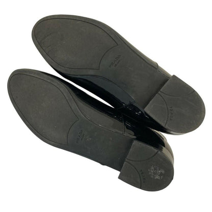 PRADA Short Boots Shoes EU 36.5 US 6.5 Patent Leather Black Authentic