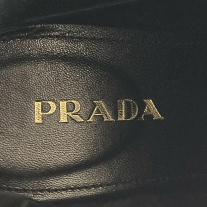 PRADA Short Boots Shoes EU 36.5 US 6.5 Patent Leather Black Authentic