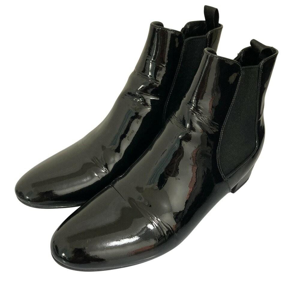 PRADA Short Boots Shoes EU 36.5 US 6.5 Patent Leather Black Authentic