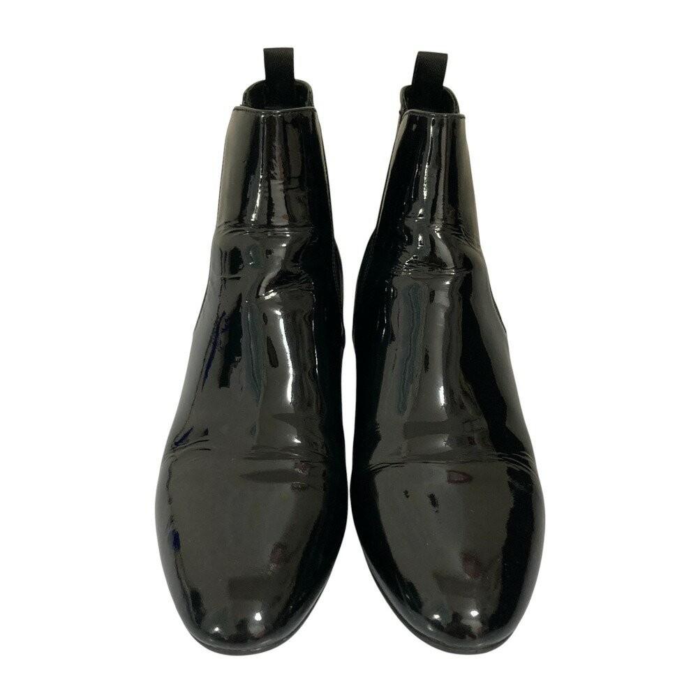 PRADA Short Boots Shoes EU 36.5 US 6.5 Patent Leather Black Authentic
