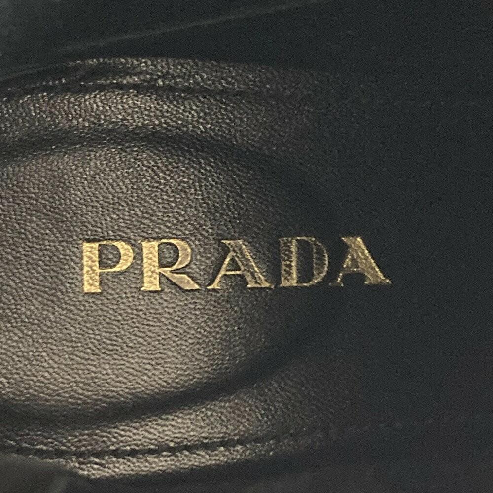 PRADA Short Boots Shoes EU 36.5 US 6.5 Patent Leather Black Authentic