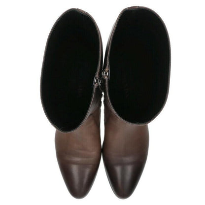 PRADA Long Boots Shoes EU 37 US 7 Brown Authentic