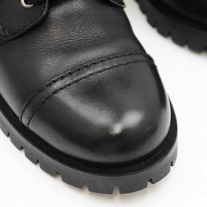 PRADA Boots Shoes EU 36.5 US 6.5 Leather Black Authentic
