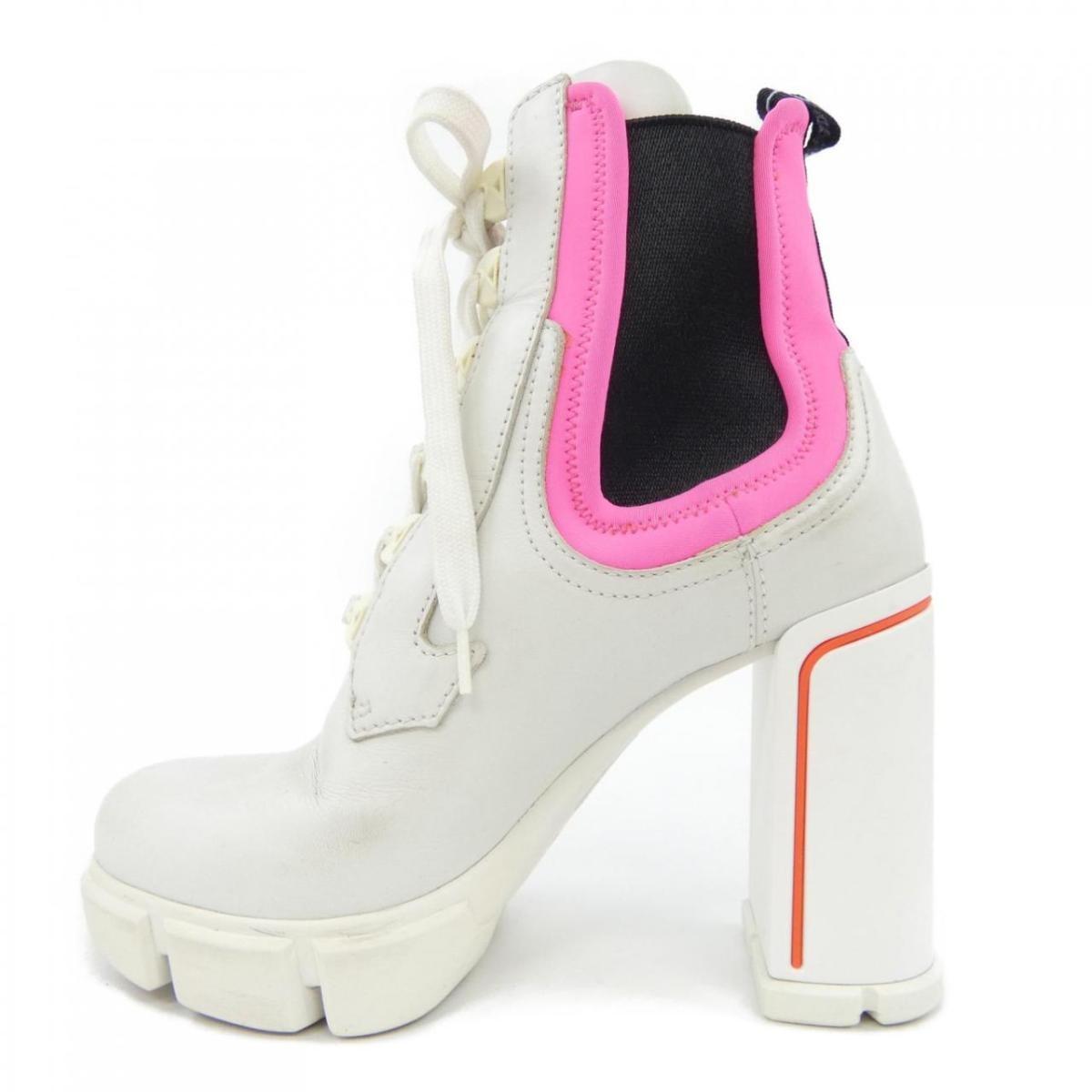 PRADA Short Boots Shoes EU 37 US 7 White Authentic