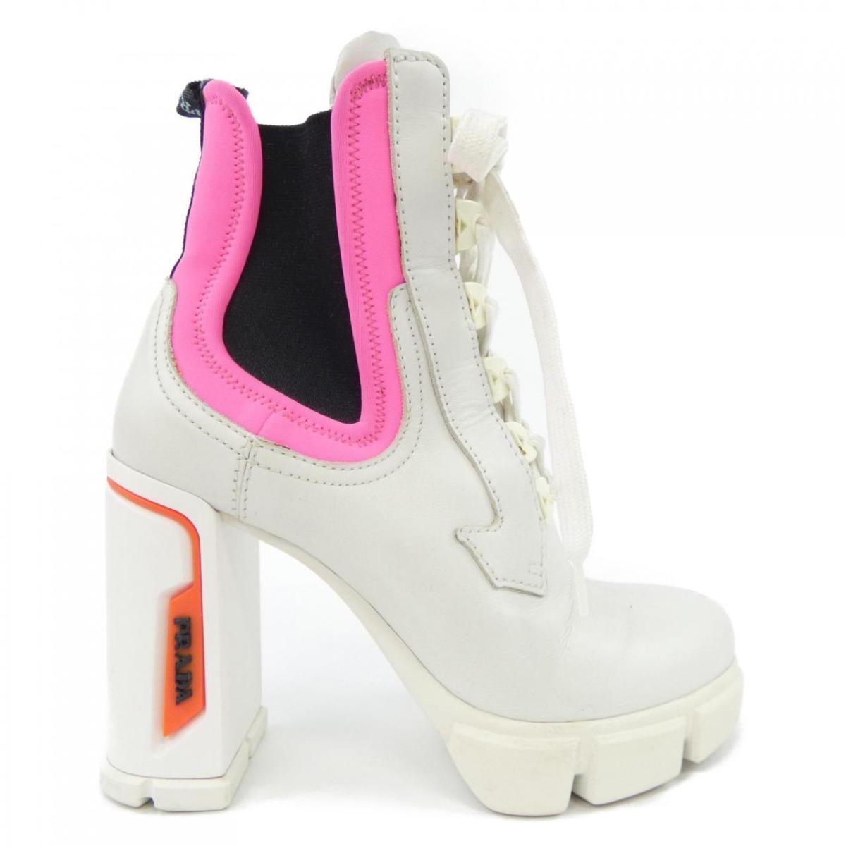 PRADA Short Boots Shoes EU 37 US 7 White Authentic