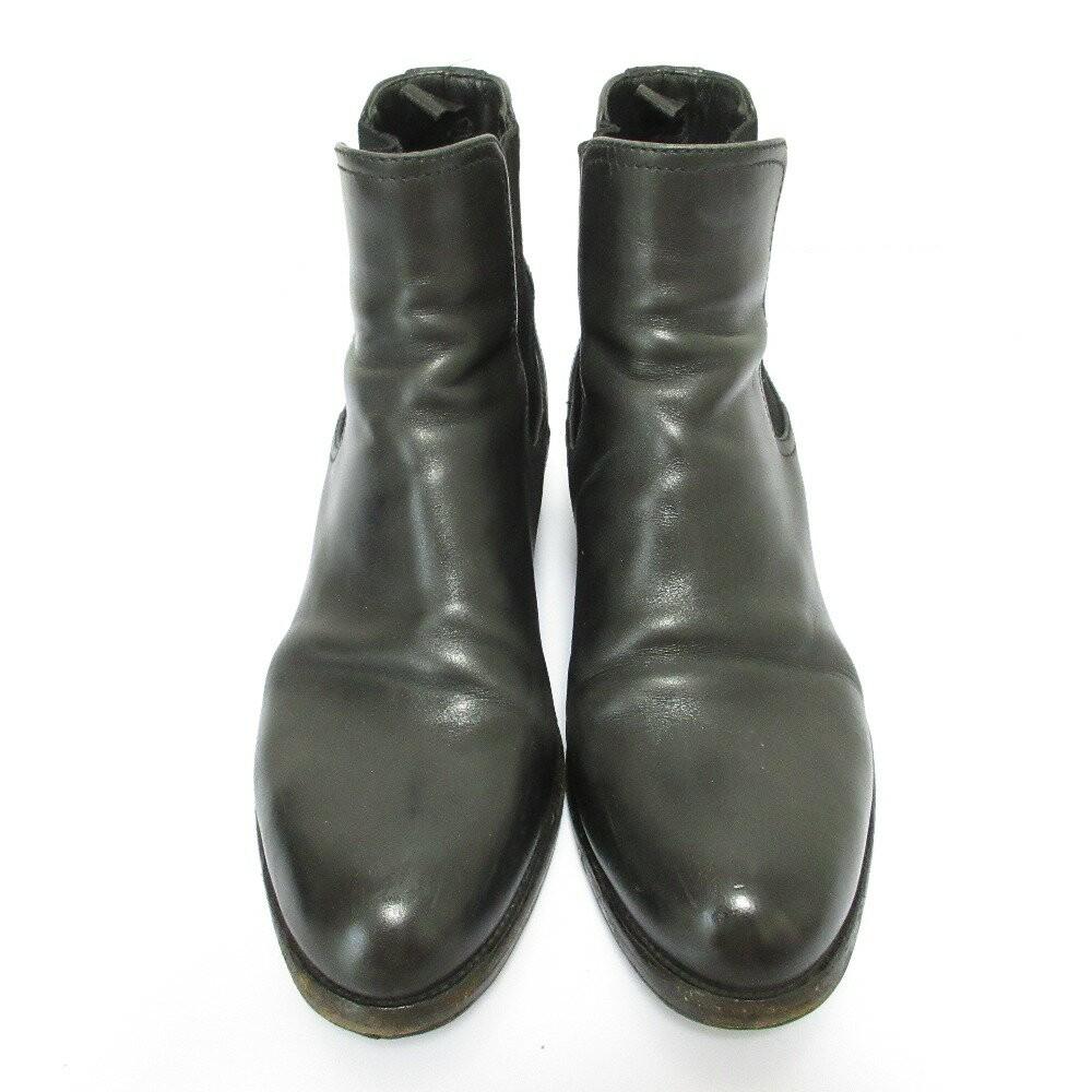 PRADA Short Boots Shoes EU 39 US 9 Leather Black Authentic