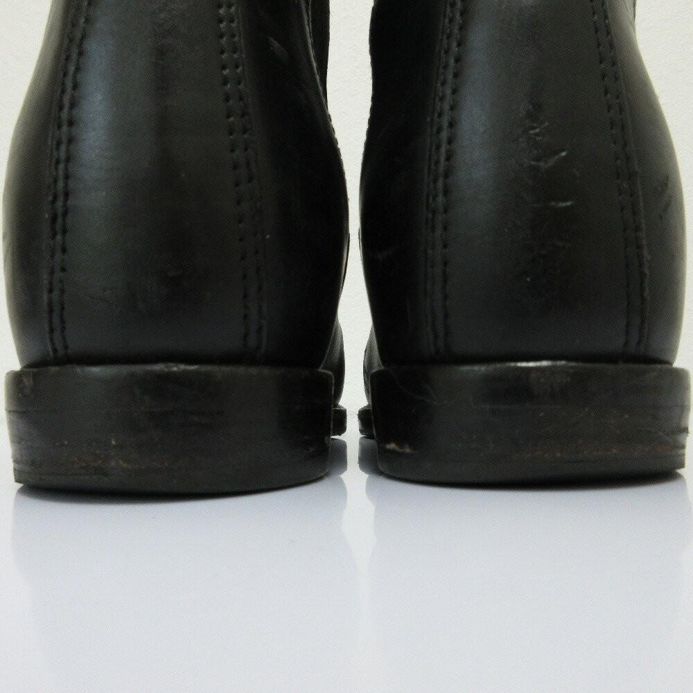PRADA Short Boots Shoes EU 39 US 9 Leather Black Authentic