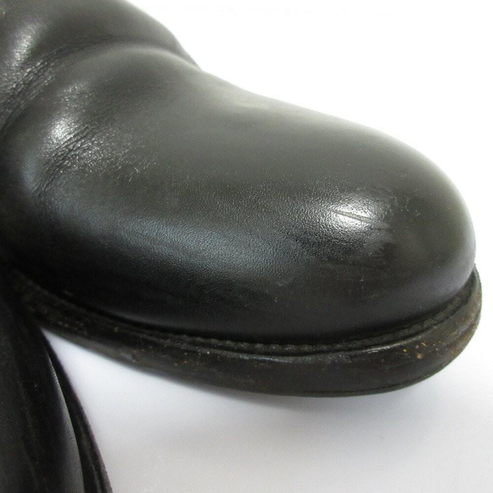 PRADA Short Boots Shoes EU 39 US 9 Leather Black Authentic