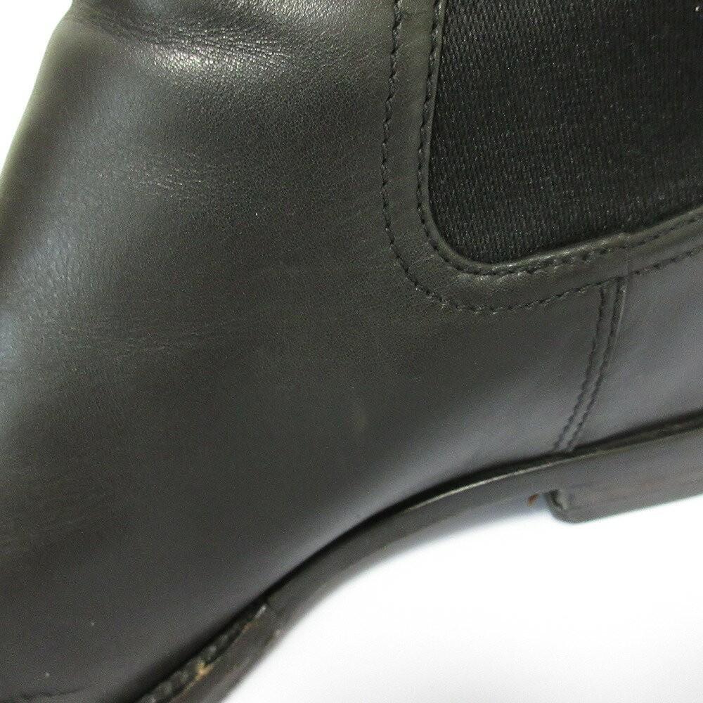 PRADA Short Boots Shoes EU 39 US 9 Leather Black Authentic