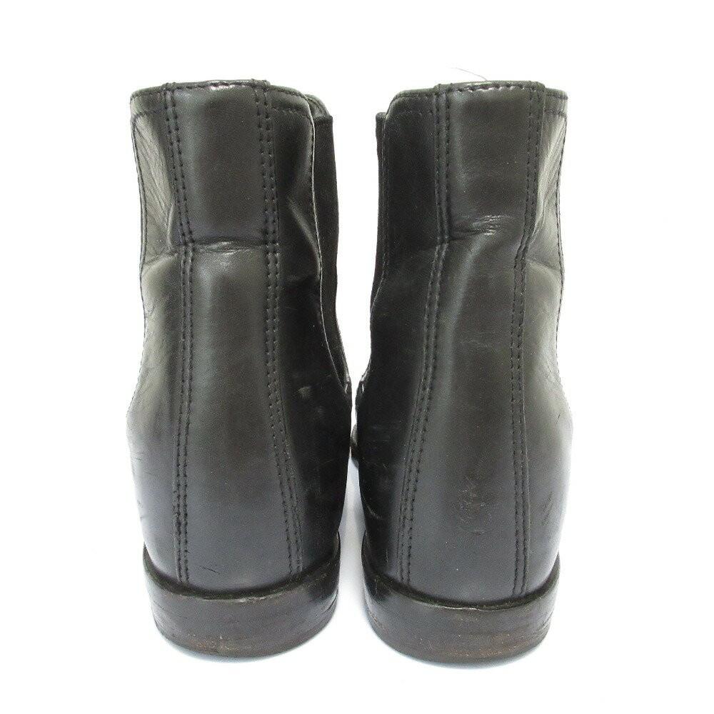 PRADA Short Boots Shoes EU 39 US 9 Leather Black Authentic