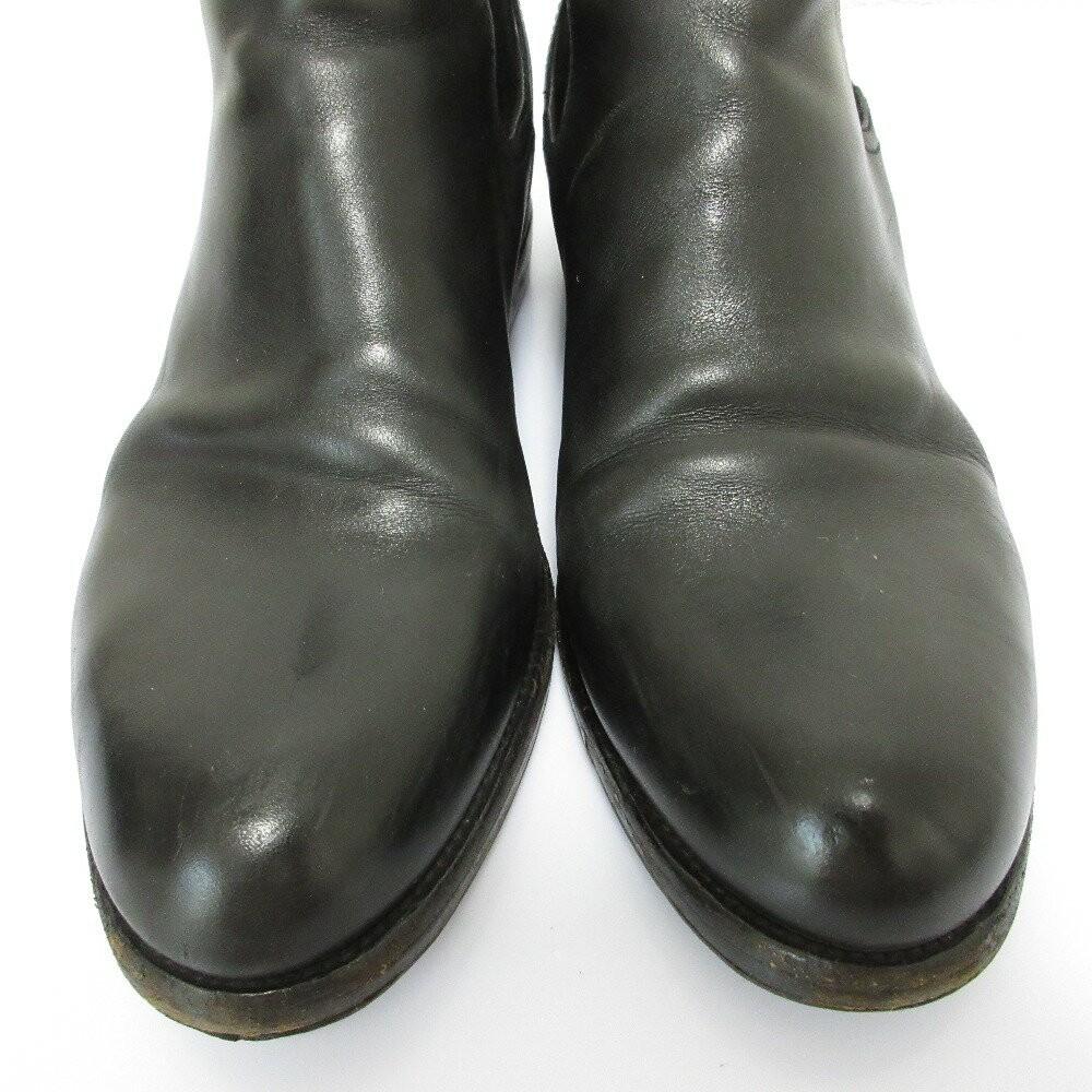 PRADA Short Boots Shoes EU 39 US 9 Leather Black Authentic