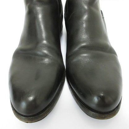 PRADA Short Boots Shoes EU 39 US 9 Leather Black Authentic