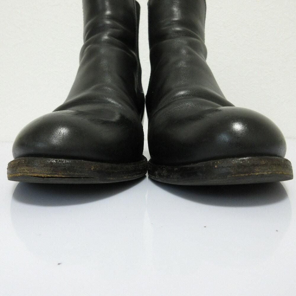 PRADA Short Boots Shoes EU 39 US 9 Leather Black Authentic