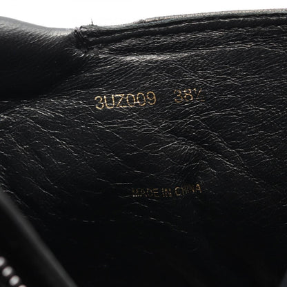 PRADA SPORT LINEA ROSSA Short Boots Shoes EU 38.5 US 8.5 Leather Black Authentic