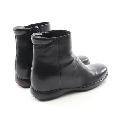 PRADA SPORT LINEA ROSSA Short Boots Shoes EU 38.5 US 8.5 Leather Black Authentic