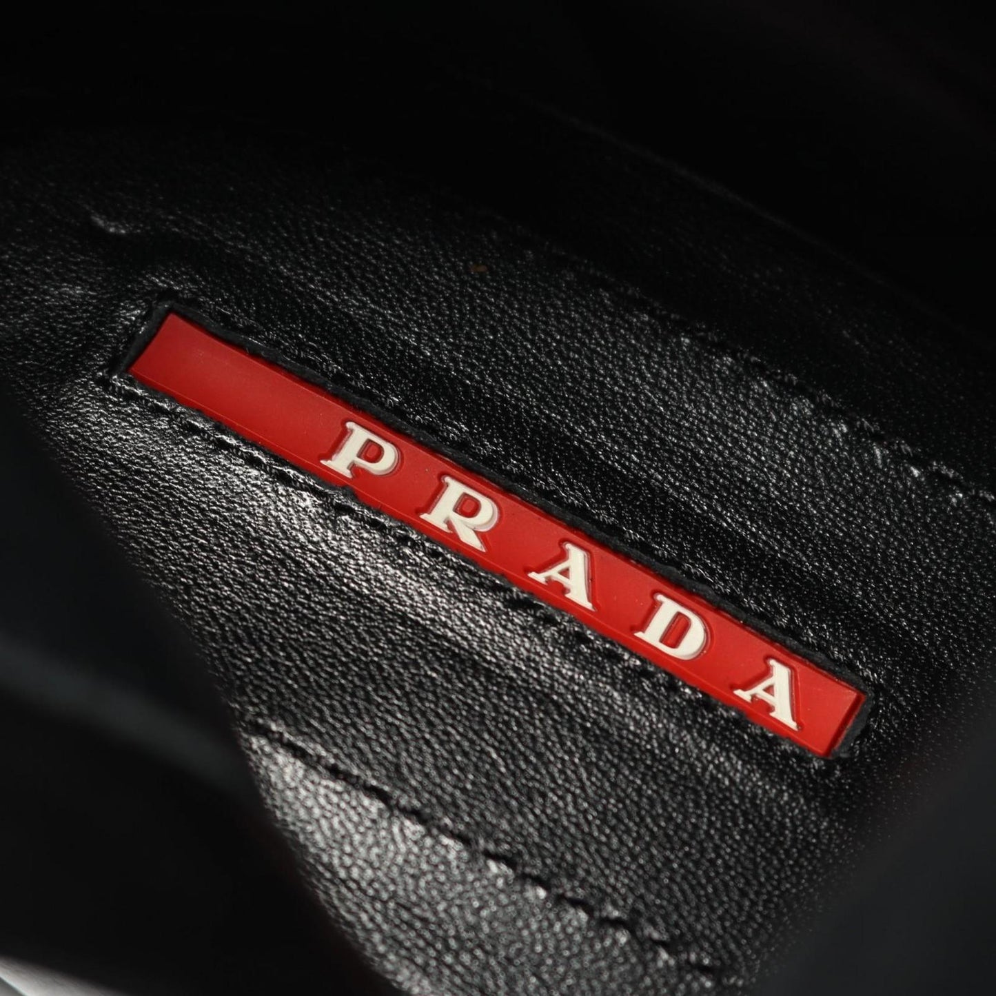 PRADA SPORT LINEA ROSSA Short Boots Shoes EU 38.5 US 8.5 Leather Black Authentic