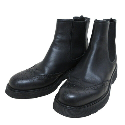 PRADA Short Boots Shoes EU 36.5 US 6.5 Leather Black Authentic