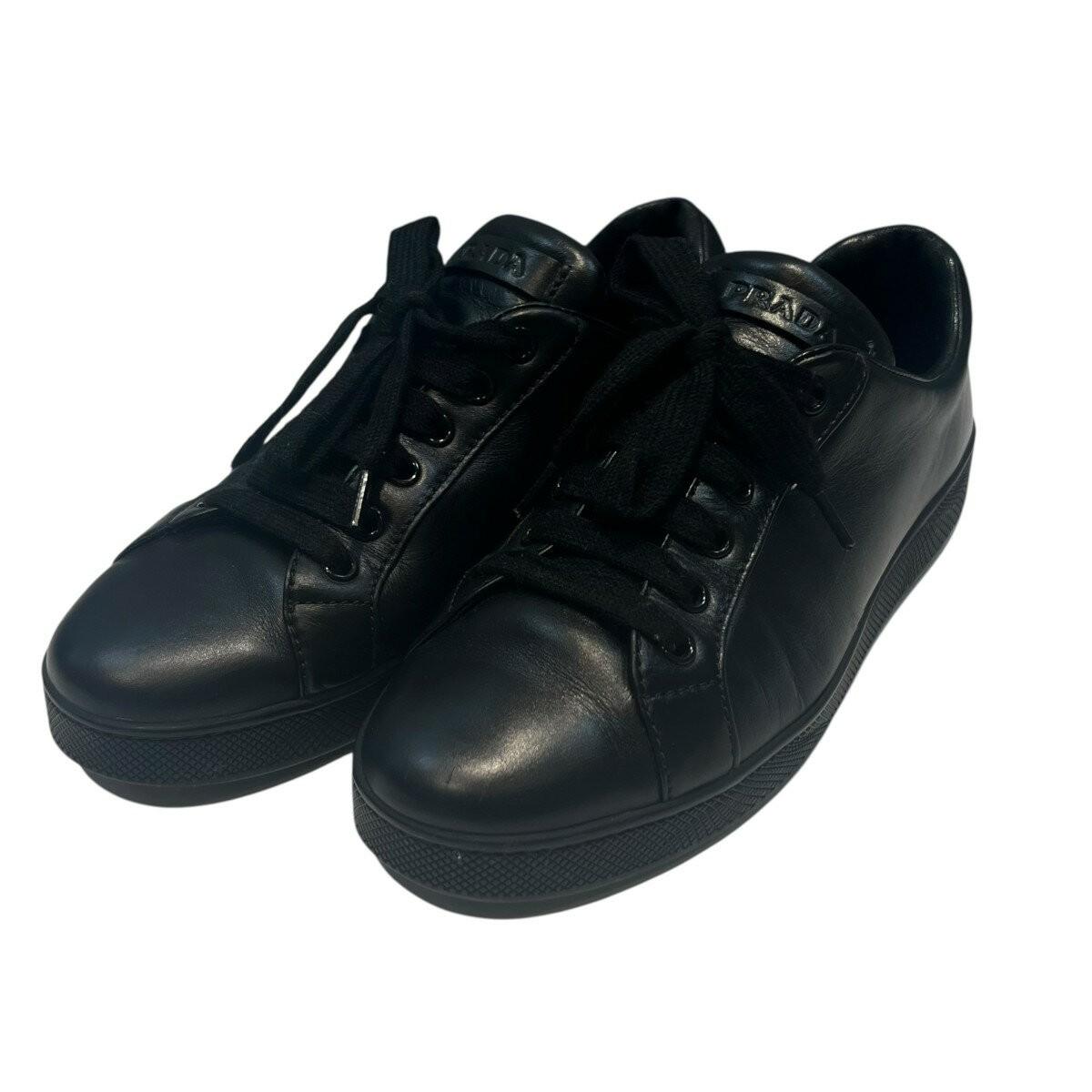 PRADA Sneakers Shoes Low-Cut EU 37.5 US 7.5 Black Authentic