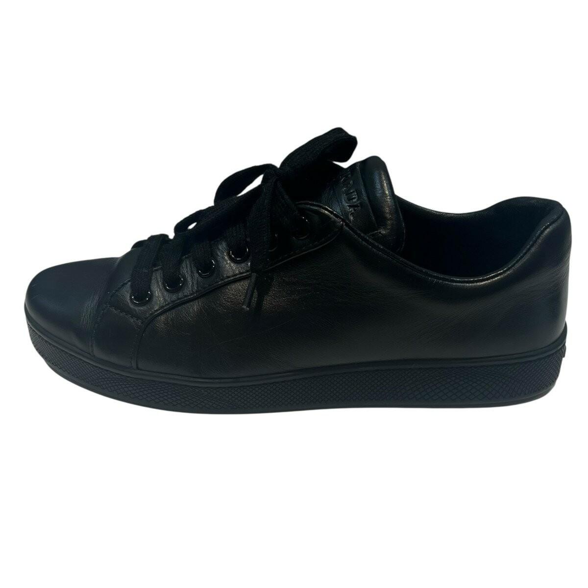 PRADA Sneakers Shoes Low-Cut EU 37.5 US 7.5 Black Authentic