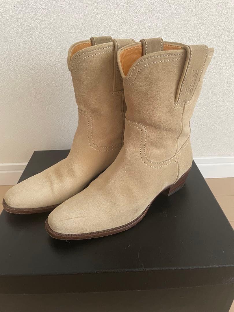GUCCI Short Boots Shoes EU 35 US 5 Suede Beige Authentic