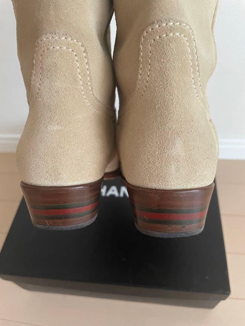 GUCCI Short Boots Shoes EU 35 US 5 Suede Beige Authentic