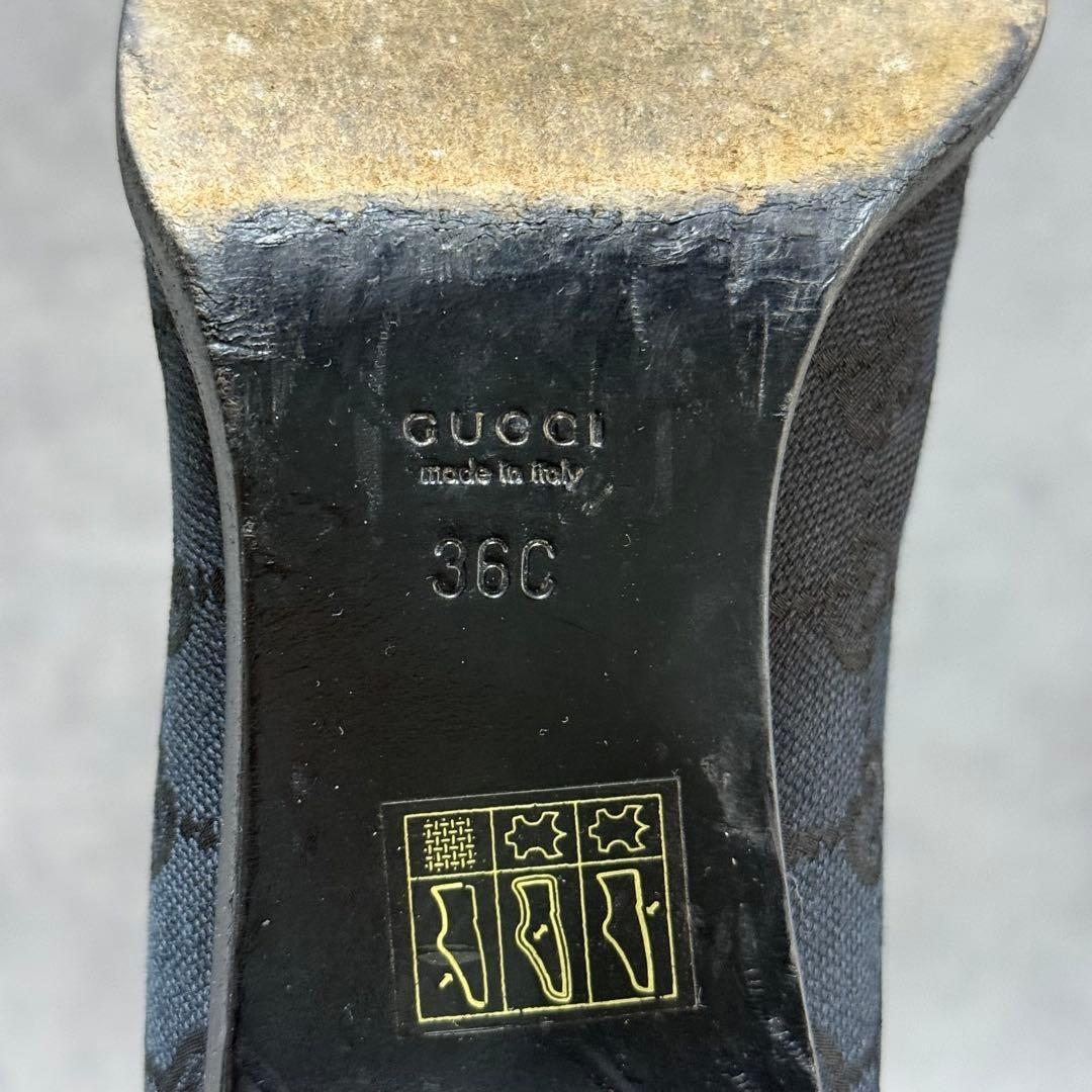 GUCCI Long Boots Shoes GG Canvas EU 36 US 6 Black Authentic