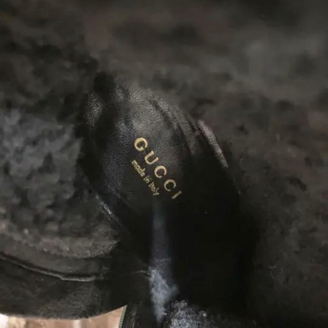 GUCCI Mouton Boots Shoes EU 37.5 US 7.5 Suede Black Authentic