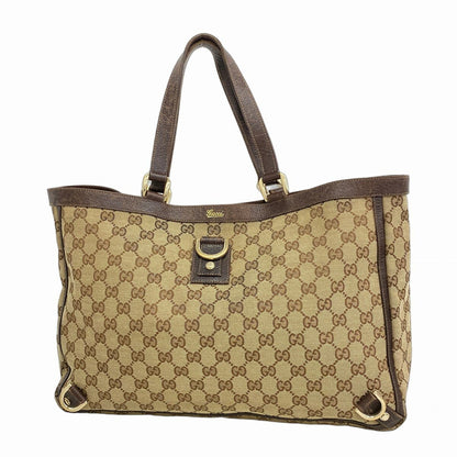 GUCCI Hand Bag Tote Purse GG Canvas Brown Authentic