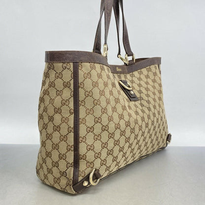 GUCCI Hand Bag Tote Purse GG Canvas Brown Authentic