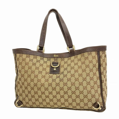 GUCCI Hand Bag Tote Purse GG Canvas Brown Authentic