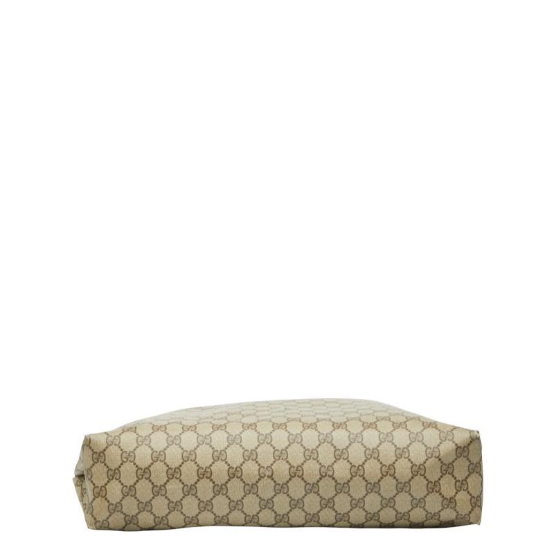 GUCCI Hand Bag Tote Purse GG Supreme PVC Leather Brown Authentic