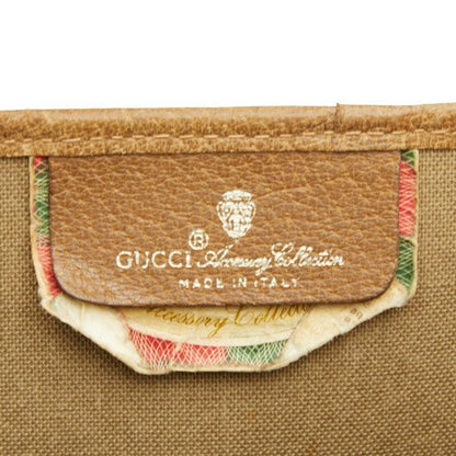 GUCCI Hand Bag Tote Purse GG Supreme PVC Leather Brown Authentic