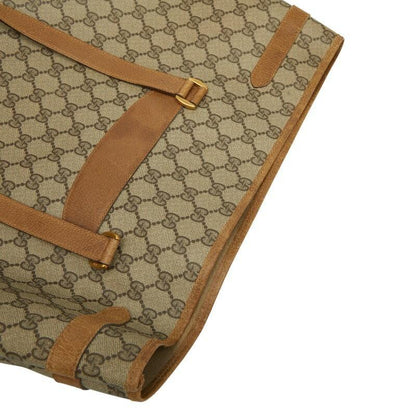 GUCCI Hand Bag Tote Purse GG Supreme PVC Leather Brown Authentic