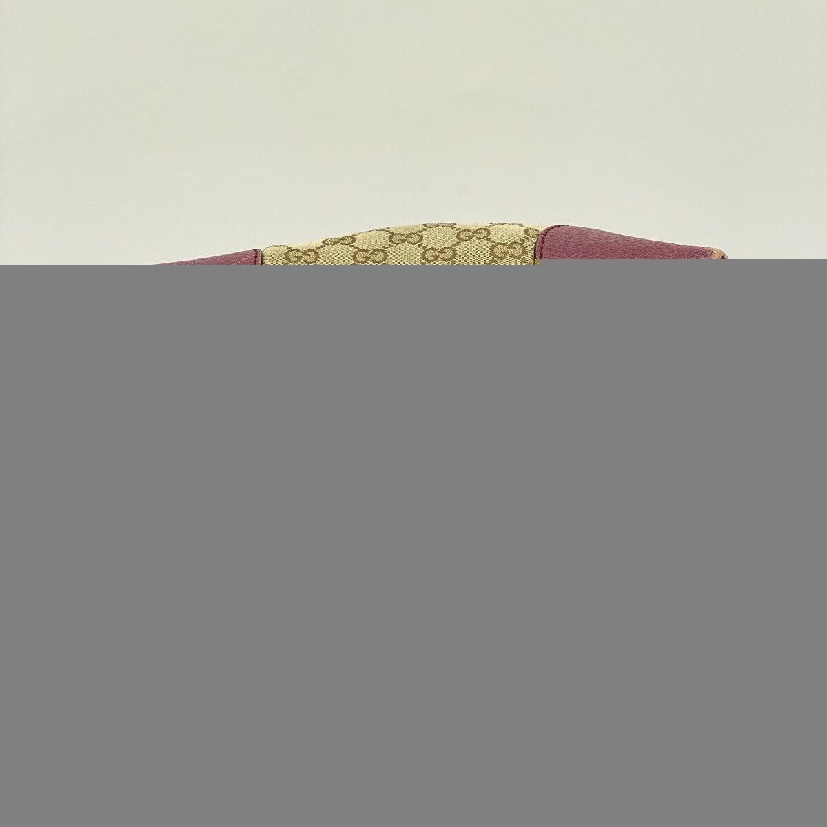 GUCCI Hand Bag Tote Purse GG Canvas Brown Pink Authentic