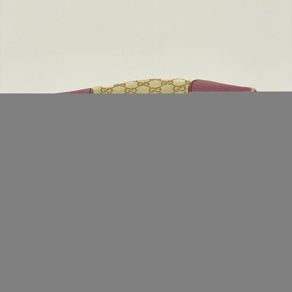 GUCCI Hand Bag Tote Purse GG Canvas Brown Pink Authentic