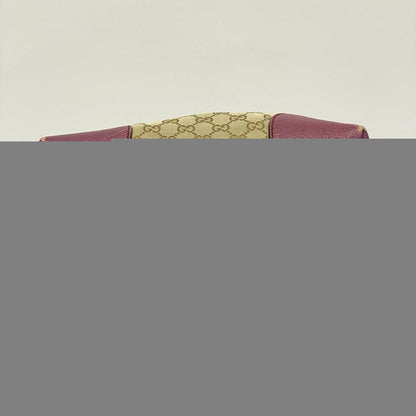 GUCCI Hand Bag Tote Purse GG Canvas Brown Pink Authentic