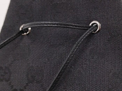 GUCCI Hand Bag Tote Purse Pouch GG Canvas Black Authentic