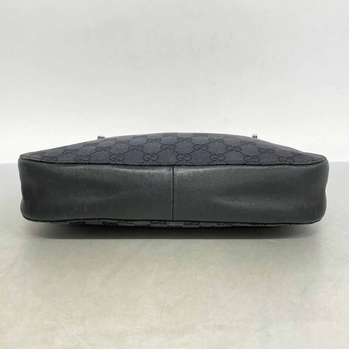 GUCCI Shoulder Bag Purse GG Canvas Black Authentic