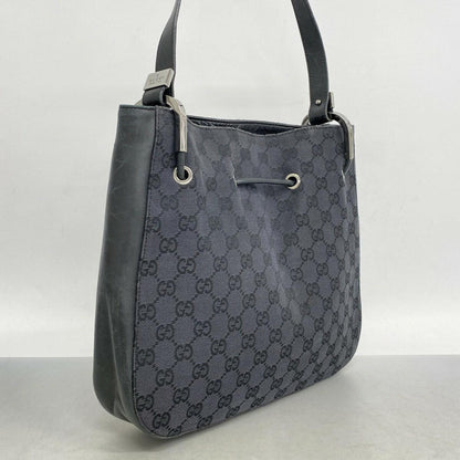 GUCCI Shoulder Bag Purse GG Canvas Black Authentic