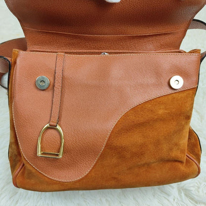 GUCCI Shoulder Bag Purse Suede Leather Authentic