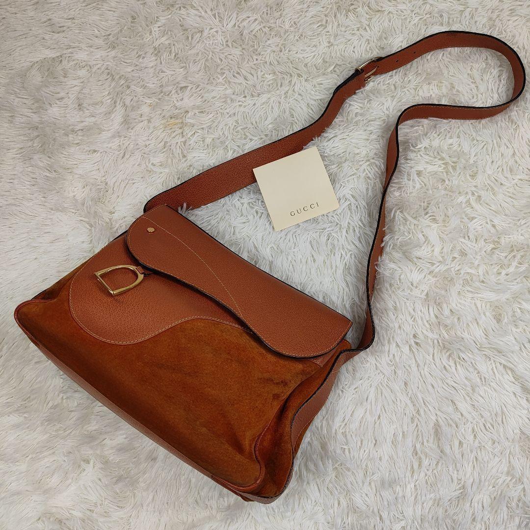 GUCCI Shoulder Bag Purse Suede Leather Authentic