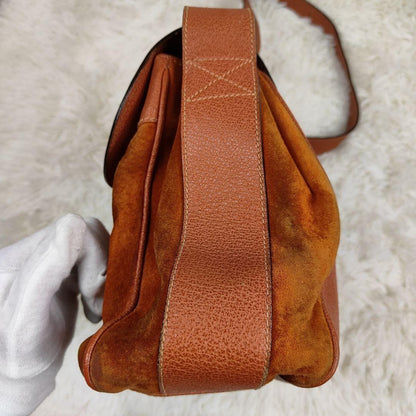 GUCCI Shoulder Bag Purse Suede Leather Authentic