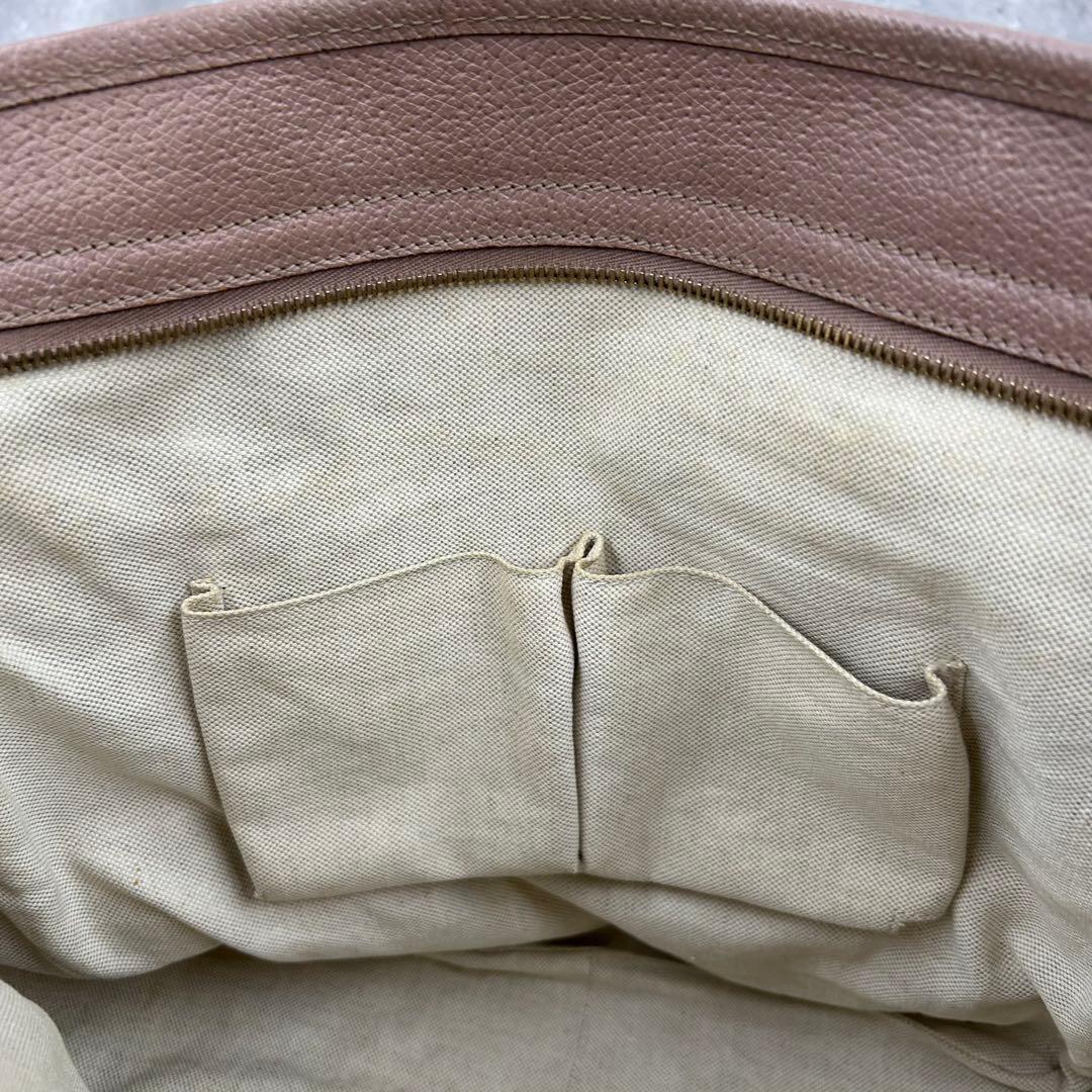 GUCCI Hand Bag Tote Purse GG Canvas Leather Pink Authentic