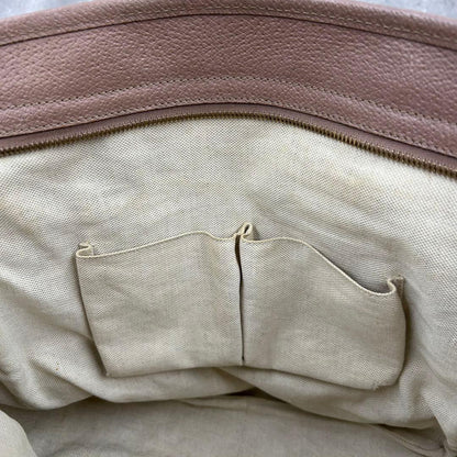 GUCCI Hand Bag Tote Purse GG Canvas Leather Pink Authentic