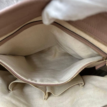 GUCCI Hand Bag Tote Purse GG Canvas Leather Pink Authentic