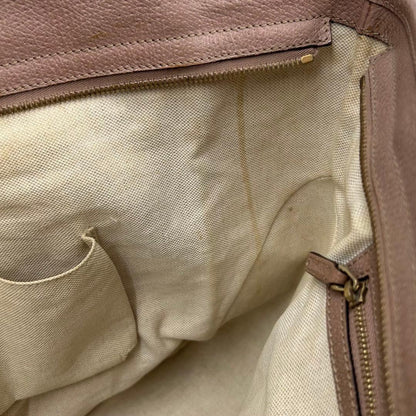 GUCCI Hand Bag Tote Purse GG Canvas Leather Pink Authentic