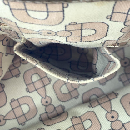 GUCCI Hand Bag Tote Purse Sherry Line GG Canvas Leather Beige Pink Authentic