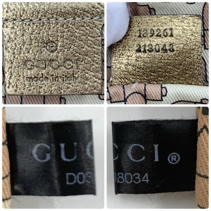 GUCCI Hand Bag Tote Purse Sherry Line GG Canvas Leather Beige Pink Authentic