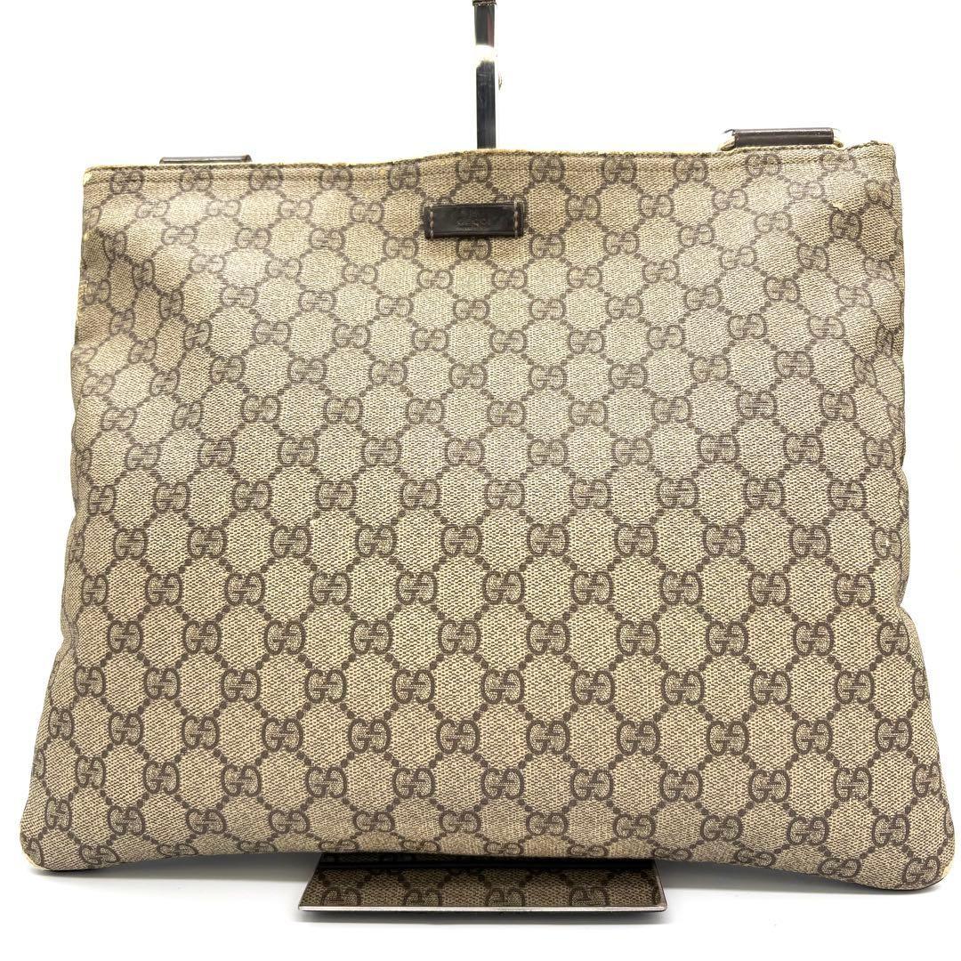 GUCCI Shoulder Bag Purse GG PVC Leather Beige Authentic