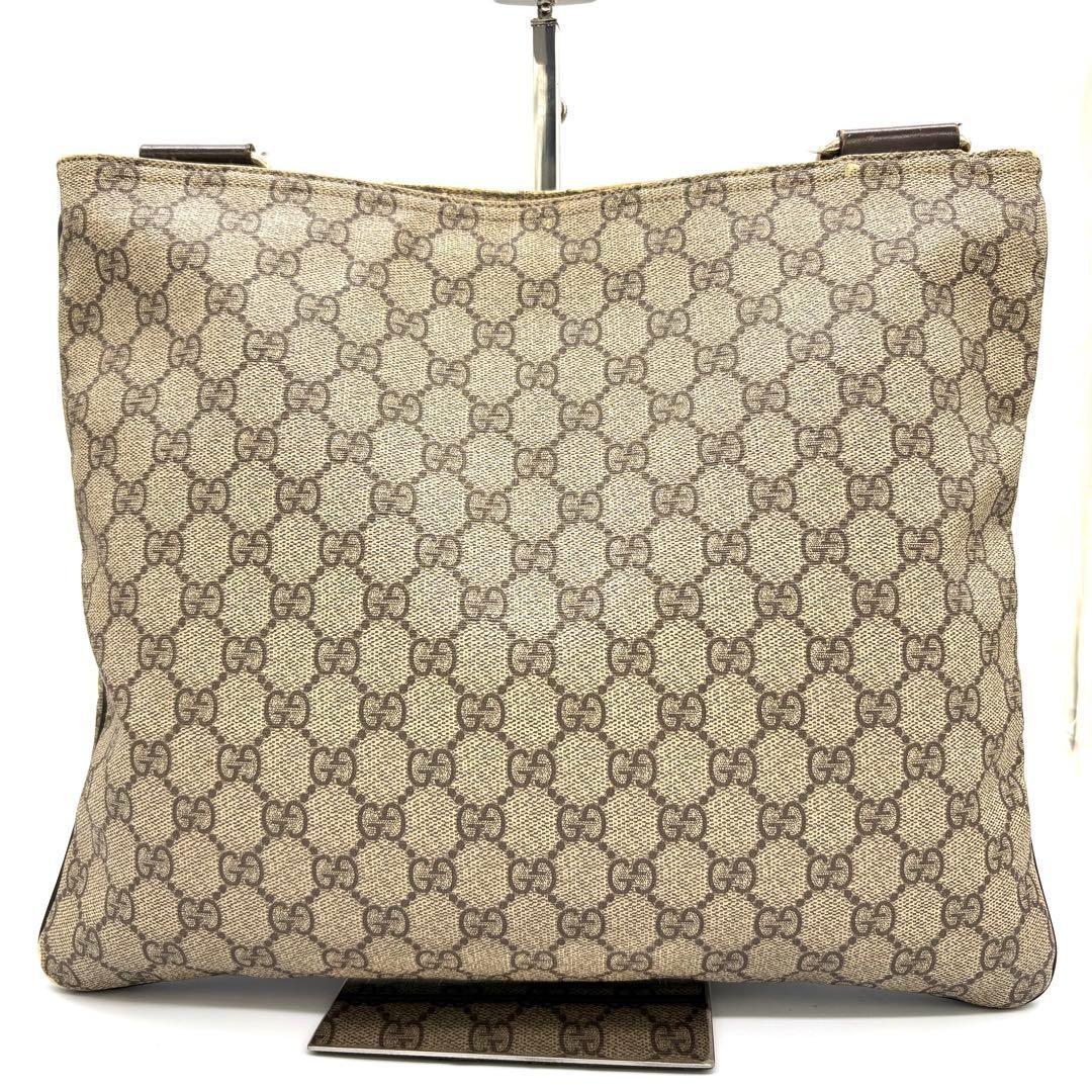 GUCCI Shoulder Bag Purse GG PVC Leather Beige Authentic